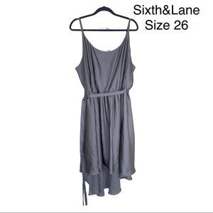 NWT Sixth & Lane Gray Asymmetrical Hem Lined Dress Size 26